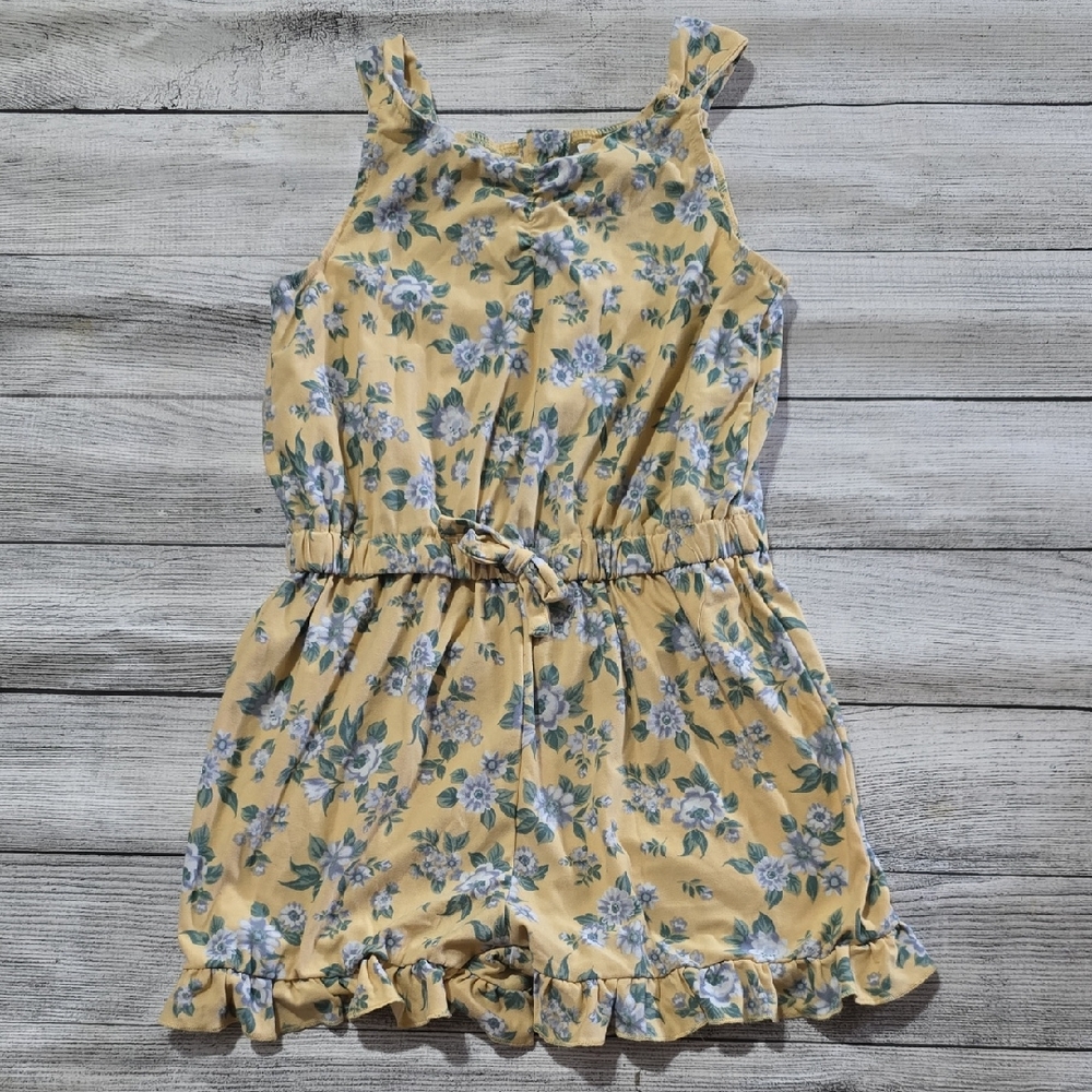 Charming Floral Kids Romper in Yellow